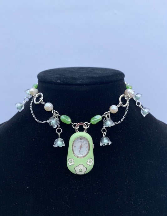 Light Green Watch Necklace